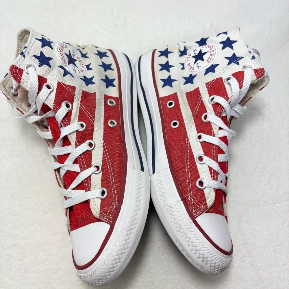 Converse Chuck‎ Taylor Kid  Size 4 American Flag High Top Sneake Streetwear